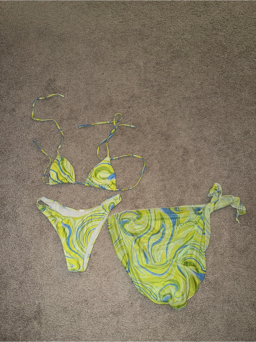 Shein Triangle Bikini with Sarong